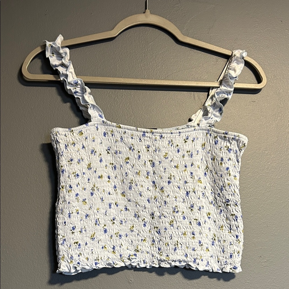 Forever 21 Floral Smocked Crop Top